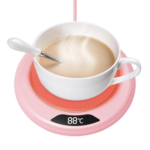 Calentador de tazas de café, calentador de tazas de café para escritorio, apagado automático, calentador de café eléctrico para escritorio con ajuste de 3 temperaturas y temporizador de 1 a 12 horas