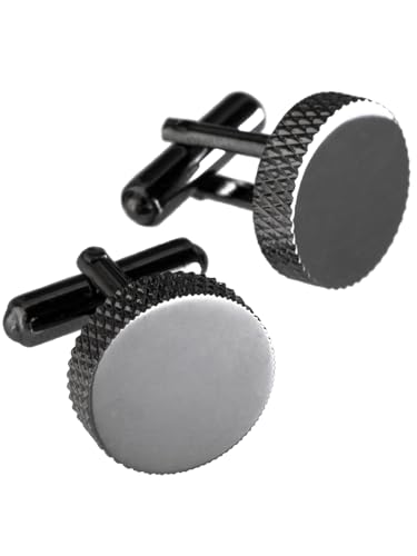 Image of [TAVARAT] Cufflinks for Men cuff links mens classic round shape Black Silver Light Gold Tps-177