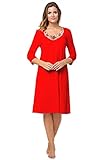 e.Femme® Damen Nachthemd Lydia 752 aus 50% Baumwolle und 50% Modal (Korallenrot, 44)