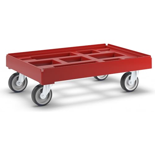 Transportroller LxB 610 x 410 mm aus HDPE feuerrot kaiserkraft