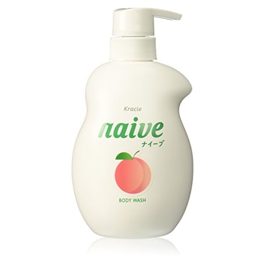 KRACIE Naive Body Pump Soap, Peach, 17.9 Ounce