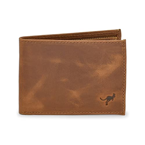 Carteira Masculina Slim Pequena Luxo Couro Legítimo Natural (Marrom-claro)