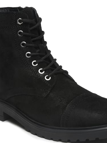 Image of TEAKWOOD LEATHERS Men's Leather Lace-up Chelsea Boot for Men, Round Toe, Blocked Heel, Textured Pattern TPR Outsole with Side Zipper | T SH TW 27