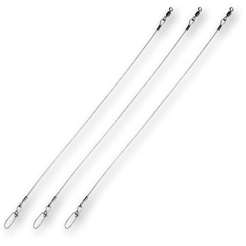 Tooth Shield Tackle Wahoo Cable Rig 3 Pack 280 lb 12" Premium 7x7 49 Strand Stainless Steel Cable Wire Big Game Offshore Saltwater Fishing Leader High Speed Wahoo Trolling Rigs Lures