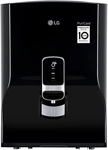 Image of LG WW152NP 8L Stainless Steel Tank - RO + UV, Pre-Sediment Filter Free, Filter Change Indicator, Multi-Stage Filtration, Digital Sterilizing Care (Black, Wall Mount)