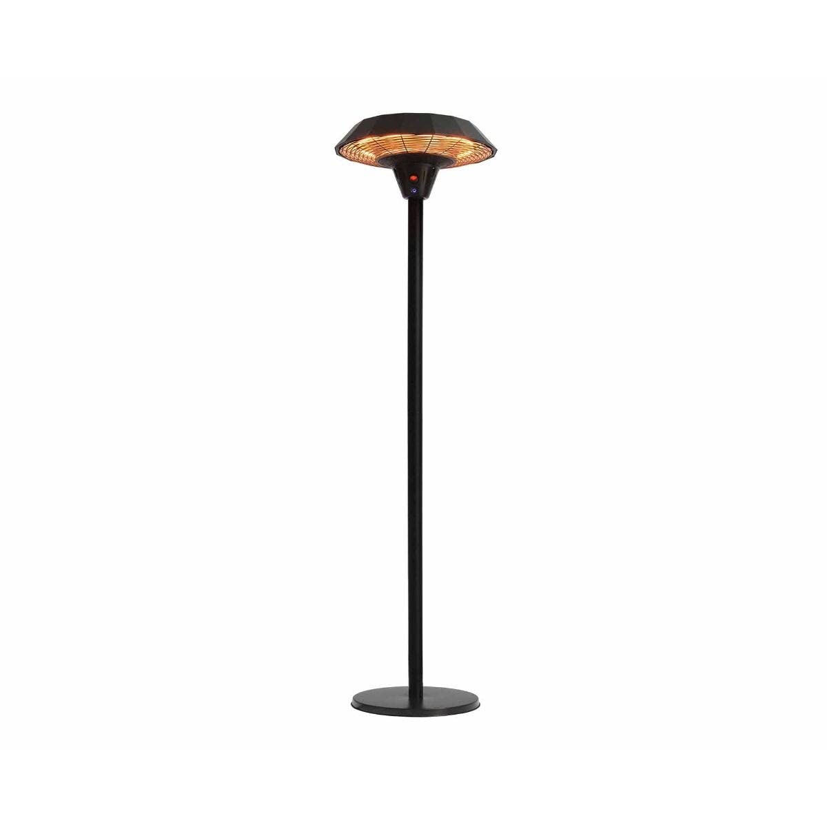 CHARLES BENTLEY Electric Floor Standing Outdoor Patio Heater-220-240V 2000W- 3 adjustable heat settings - Remote Controlled - Instant heat - Black