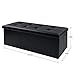 Camabel 43 Inch Folding Storage Ottoman Bench 125L Hold up 700lbs Ottoman with Storage Chest Foam Seat Padded Foot Rest Stool Faux Leather Bedroom Bench with Storage Coffee Table Black