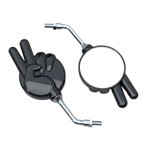 Krmoau Espejo para Motocicletas | 2 Piezas Espejo Retrovisor Moto | Izquierda y Derecha Antideslumbrante Tijeras Gestos Diseño Accesorios Scooter para Dirt Street Bicicleta Eléctrica al Aire Libre