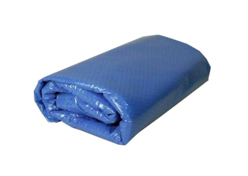 PLK Blaue Oval Solarabdeckplane 3 x 5m für Pool | Wassererwärmung & Reinigung | Blasengeformte...