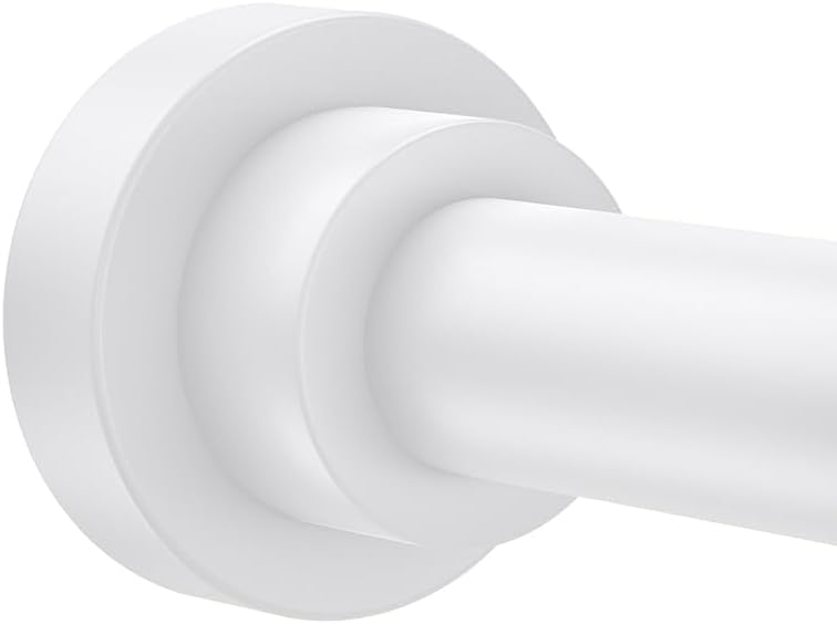 Shower Curtain Rod 31-80 in Adjustable Curtain Rod No Drilling Tension Shower Rod Stainless Steel for Bathroom Room Divider, White White 31"-80"