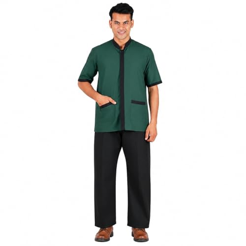 Image of FABUNIFORMS Uniform Set For Men Housekeeping, Hotel Staff, Hospital Staff Dress Set (Green)