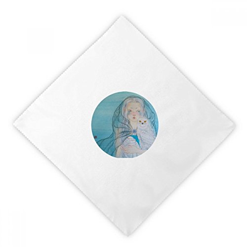 Servilletas de tela reutilizables para almuerzo que decoran tu mesa con búhos de acuarela 2uds 2