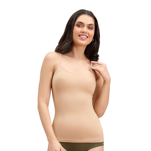 Image of NYKD by Nykaa Women's Camisole - NYC007 | Slip-on, Regular Fit Comfort, Knit Cotton, Solid Elegance