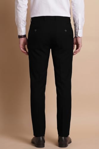 Image of Peter England Men Mid Rise Slim Fit Premium Flat Front Formal Trouser