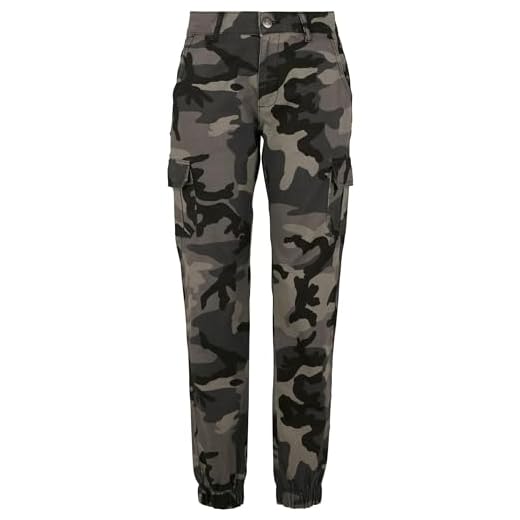 Urban Classics Dambyxor hög midja byxor camo cargo-byxor, Flerfärgad (Dark Camo 00784), M