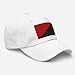 Anarcho Communist Flag Hat - Ancom Embroidered Adjustable Dad Cap - Anarchist Communist Radical Gift White