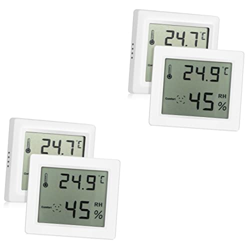 Toddmomy 2 Sätze Hygrometer Digital Feuchtigkeit Thermometer Drinnen Für Zimmer Haushalt Hydrometer Innenumwelt Temperaturüberwachung Zu Hause Abs 2 Stücke * 2