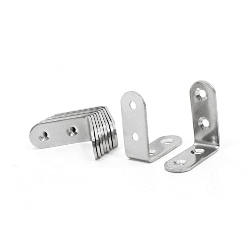 FUNOMOCYA 40mm Metal Tone Round End 4 Hole Angle Bracket 90 Degree u Brackets Heavy Duty