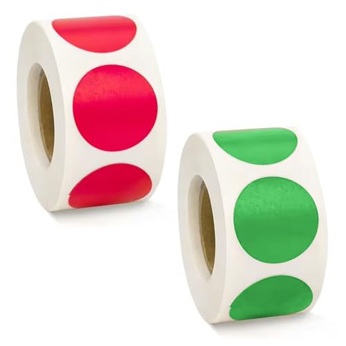 1000 Stück Klebepunkte Bunt 25 mm Runde Punkte Aufkleber 2 Farben Punktaufkleber Kleine Etiketten Markierungspunkte Sticker für Geschenk DIY Markieren Kategorisieren Wochenplaner(2 Rollen)