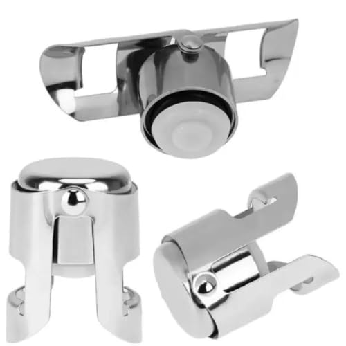 3 Tampa Rolha Inox Garrafa Vinho Champagne Cerveja Espumante