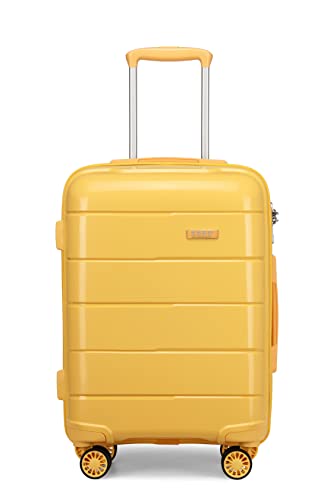 Kono Polipropileno Maleta Equipaje De Mano Cabina Rígida Ligera Con 4 Ruedas, Cerradura Tsa Amarillo, S 55cm - 38l Kono Polipropileno Maleta Equipaje De Mano Cabina Rígida Ligera Con 4 Ruedas, Cerradura Tsa Amarillo, S 55cm - 38l