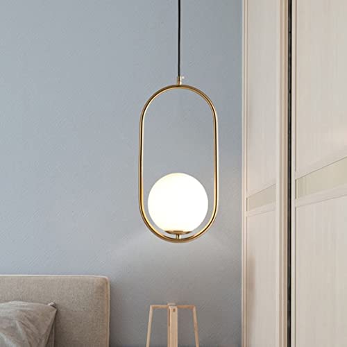 Lampe suspendue Nordic Light en verre et petit lustre doré pour chambre d'enfant