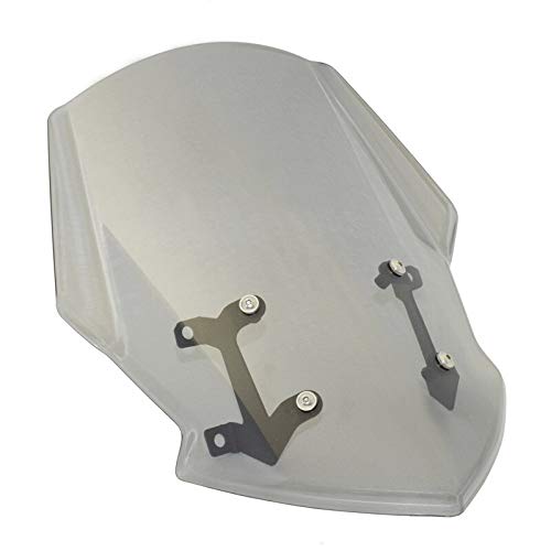 motorcycle windshield Front Windscreen Windshield Fly Screen Shield Wind Deflector ABS With Mounting Bracket Compatible with FZ07 MT-07 2018 2019 2020 RM18 (Color : Light Smoke)