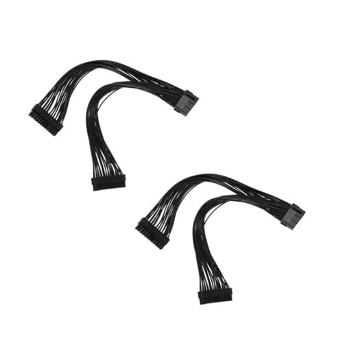 Cable divisor ATX doble extensor de alimentación para placa base y componentes de consumo negro 2 ud
