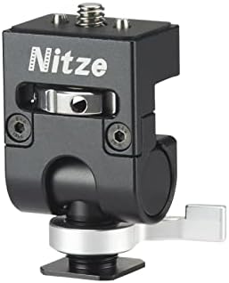 Nitze Field Monitor Mount (Quick Relase Cold Shoe to Retractable 1/4" Locating Pins), Swivel and Tilt Adjustable Low Profile Monitor Holder - N54-G1
