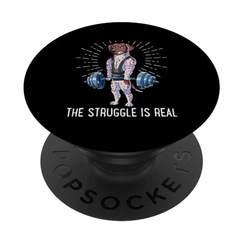 Struggle Is Real German shorthaired pointer Deadli PopSockets Swappable PopGrip, Black
