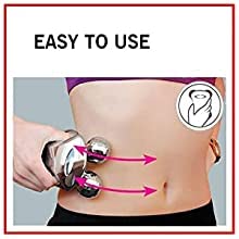 Bella Faccia 4D Mini Roller Massager for Pain Relief, Face, Body Massagers 4 Metal Wheels Enhancing Immunity & Skin Tightening Massager Instrument Beauty Tool (Silver) 5 31dgFdjd95L