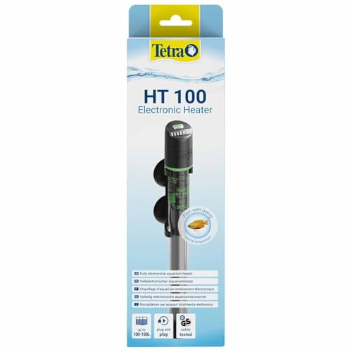 Tetra HT 100 - Potente riscaldatore per acquari Completamente Elettrico con LED di Stato a 3 Livelli per Il Controllo della Temperatura per acquari da 100-150 L