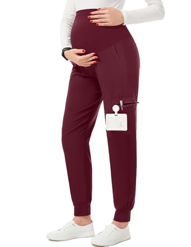 Image of PACBREEZE Women's Maternity Scrubs with 6 Pockets, Workwear Maternity Jogger Scrubs Pregnancy Pants, S-XXL