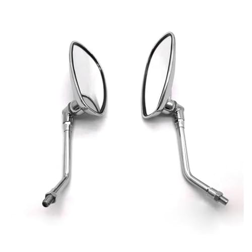 Rétroviseurs moto universels 10mm chrome haute visibilité