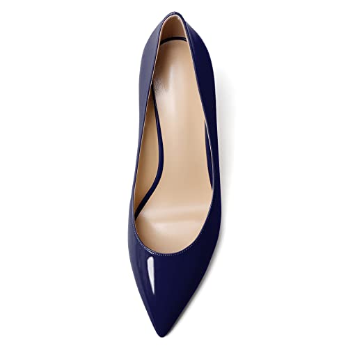 Soireelady Women Wedge Heel Pumps Pointed Toe High Heel Wedges Slip On Heeled Shoes Elegant Dress Shoes for Evening Party Wedding3