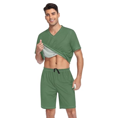 Pajama Set for Men, Short Pajama Set Soft Loungewear, S-XXL3