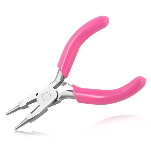 Image of 3 Inches Mini Round Nose Pliers With Cutter for Jewelry Making - Smooth Jaws Wire Looping and Bending Tool - Small Jewelry Supplies