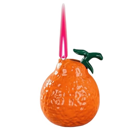 Encendedor Pomelo Life naranja con llama resistente al viento