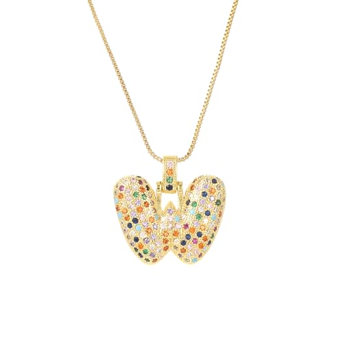 Collier initiale dorée à bulles femme avec pendentif lettre cristal