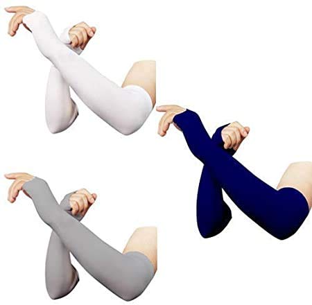 Image of MIZUNA Sun Protection Arm Sleeves Hand gloves For Men & Women,Thumb Holes UPF 50 Arm Cover for Biking,Cricket,Cycling, Golf, Outdoor Sports