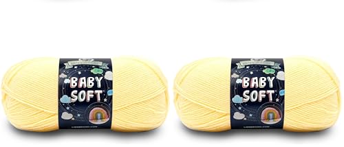 Image of (1 Skein) Lion Brand Yarn Babysoft Baby Yarn Yarn, Lemonade (Pack of 2)