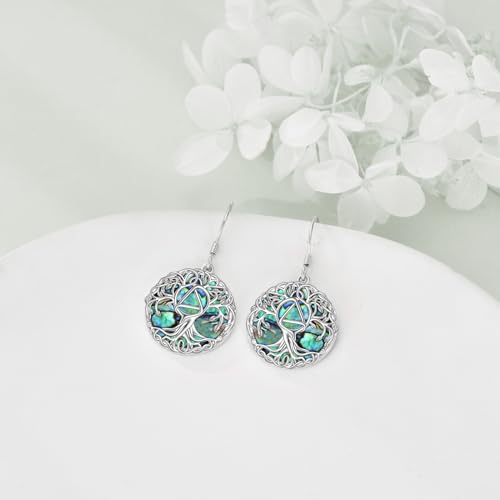 YFN Tree of Life Earrings Sterling Silver Tree Life Eardrop with Abalone Shell Dangle Drop Earrings Jewelry Gifts for Women2