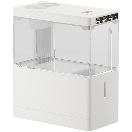 Inspvllu 水槽 小型 フルセット アクアリウム メダカ飼育水槽 静音 USB式で省エネ LEDライト付 底部濾過システム搭載 フィルター付 卓上用 ベタ/金魚/熱帯魚 取扱説明書付 M