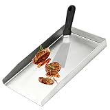 Edelstahl Grillplatte, 30x20x3 cm Edelstahl Plancha Grillplatte Gasgrill Grill Plancha, Universal BBQ Plancha Grillpfanne mit Spachtel, für Gas, Kohlegrill, Rechteckig Plancha Griddle, Grillzubehör