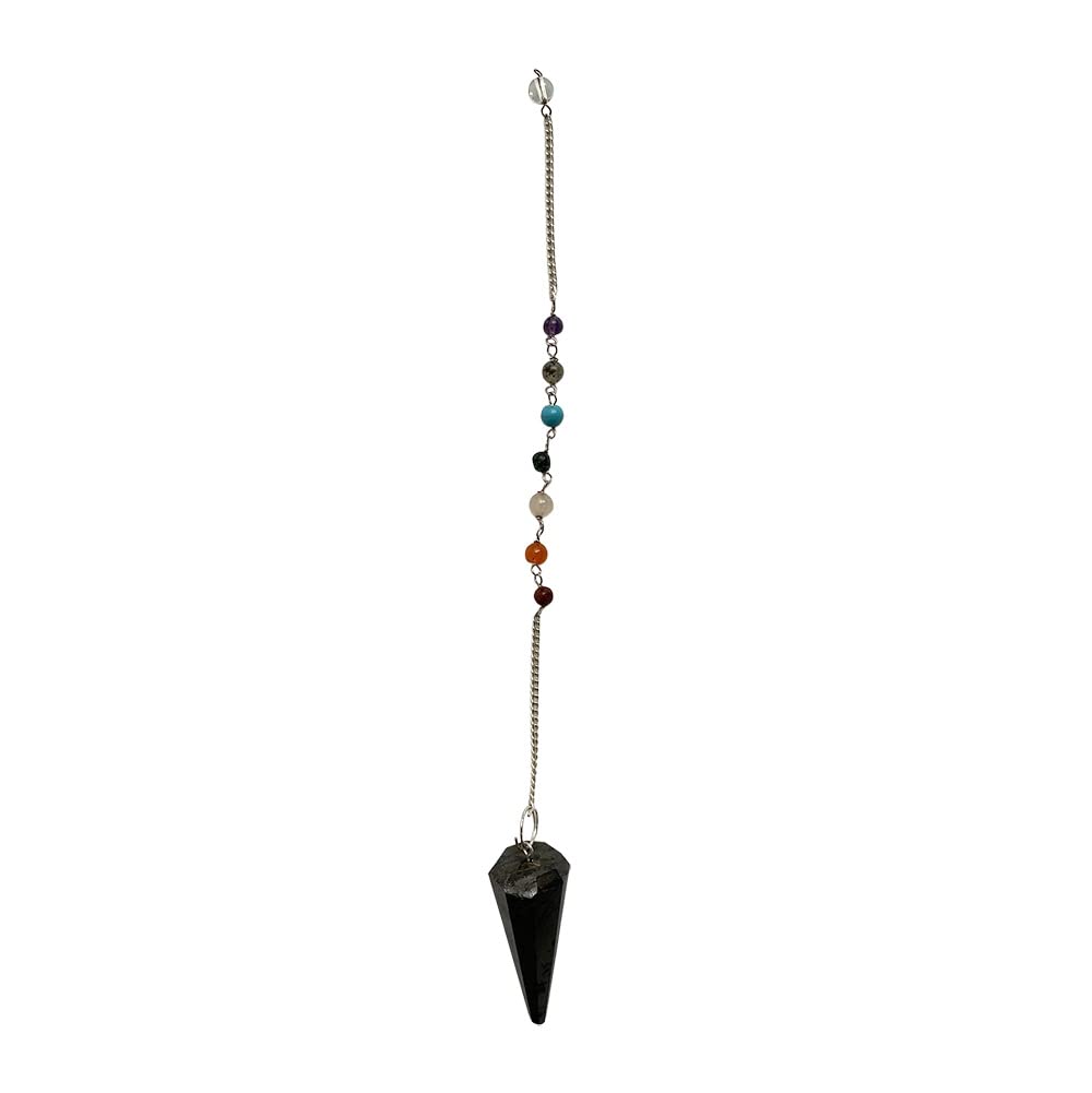 VIE Pendulum with 7 Chakra Beaded Chain (Hematite), Natural - Image 2