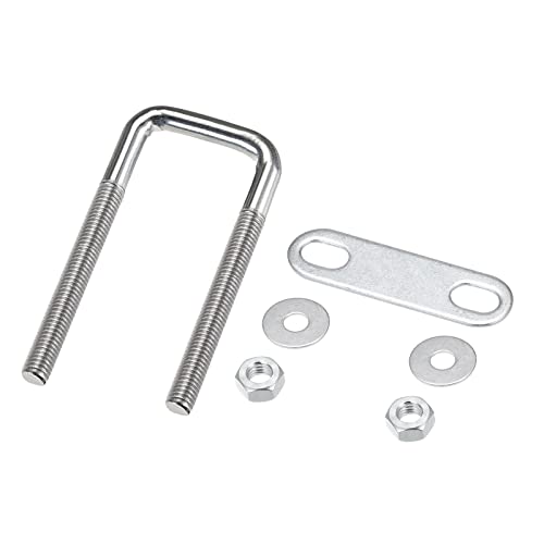 Image of METALLIXITY U Bolts 2 Sets (M6x20x50mm), Square U Bolt Carbon Steel with Accessories - for Construction, Pipe