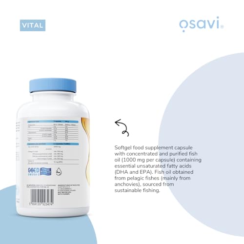 Osavi Omega-3 Fish Oil Molecularly Distilled, 1000mg (Lemon) - 120 softgels – Image 7