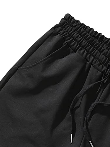 Gorglitter Men's Graphic Cool Shorts Drawstring Waist Workout Short Streetwear With Pockets Los Angeles Print Black Large #TOP3
