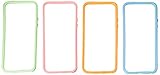 eForCity Aluminum Button Bumper TPU Case for Apple iPhone 5/5S - 4 Packs - Retail Packaging - Multiple