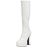  Higher-Heels PleaserUSA Plateau-Kniestiefel Electra-2000Z Lack weiß Gr.39